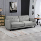 HOMCOM Modern Convertible Sofa Bed - Grey-Click-clack design enables the sofa to transform into a bed quickly and easily
