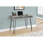 Monarch Specialties 7773 40" Computer Desk - Grey/Black Metal-Metal base featuring black metal hairpin leg for maximum stability