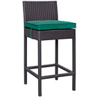 Modway Convene Outdoor Patio Fabric Bar Stool - Espresso Green-For entertaining or everyday use