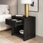 Hudson&Canal Clara 24" Rectangular Nightstand - Black Grain-Features easy assembly