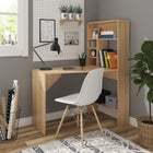 HOMCOM 43.25" Nordic Style Computer Desk - Oak Colour-Made from P2 class particle board, it's a piece of furniture that you'll cherish for many years