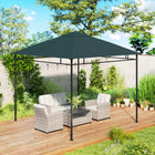 Outsunny 10' L x 10' W Square Gazebo Canopy Replacement UV Protected Top Cover - Grey-UV resistant to provide perfect sunshade shelter 