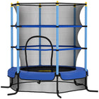 Qaba Kids Trampoline with Enclosure Net - 68.9" Dia. - Blue-Give your sweetie hours of bouncing fun with this mini trampoline 