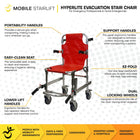 Mobile StairLift HyperLite Stair Chair Lightweight Portable Aluminum Evacuation Medical Transport - 350 lb Capacity-Features a foldable design that allows compact storage and portability