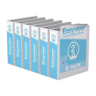 Davis Group Easyview Premium Binder - Round Ring - Customizable - 2" - White - 6 Pack-3 Ring Binder