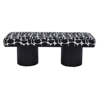 Zuo Botoia Bench - Black/White-Painted pine wood leg