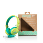 Planet Buddies Kids Wired Headphones - Green (Turtle)-100% recyclable packaging, with no plastic used
