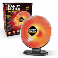 Handy Heater Heatwave Heat Dish Parabolic 1500W Ceramic Electric Space Heater-Powerful 1500w parabolic ceramic heat dish technology: Handy Heater heatwave delivers concentrated 1500-watt ceramic electric heat, focusing soothing warmth directly on you for fast, targeted indoor space heating comfort.