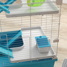 PawHut 6 Tier 32" Hamster Cage with Tunnels and Tubes - Light Blue-Colour: Light Blue