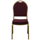 Flash Furniture HERCULES Series Dome Back Stacking Banquet Chair in Burgundy Patterned Fabric - Gold Frame-Multipurpose Banquet Chair