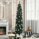 HOMCOM 6' Artificial Snow-Dipped Christmas Tree - Green-Artificial Christmas tree in a realistic tree-style 