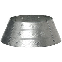 HOMCOM 26" Christmas Tree Collar with Hollow Snowflake Pattern - Silver-Type (pattern): a silver finish and snowflake engraving. Decorate your room and hide your Christmas tree stand 