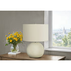 Monarch Specialties 18" H Contemporary Table Lamp - Ivory / Cream Shade / Cream Ceramic-The easy to use 3-way rotary switch holds a single bulb (not included) with a maximum output of 100W/120V to adjust the lighting ambiance and instantly illuminate or dim a room