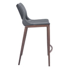 Zuo Ace Counter Stool - Dark Grey/Walnut - Set of 2-Dimensions: 22.4" L x 20.1" W x 37.2" H