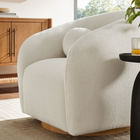 Modway Holland Swivel Chenille Fabric Armchair - Cream-Ball Accent Pillows
