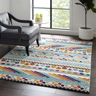 Modway Reflect Cadhla Vintage Abstract Geometric Lattice Indoor/Outdoor Area Rug - 5 ft W x 8 ft L - Multicolored-Tight Low Pile Weave