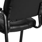 Flash Furniture Leather Executive Side Reception Chair with Metal Frame - Black-Contoured Cushions