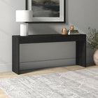Hudson&Canal Lawrence 64" Wide Rectangular Fluted Console Table - Black Grain-Features easy assembly