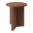 Hudson&Canal Anders 20"W Round Side Table - Satin Walnut-Tabletop features a weight capacity of 25 lbs
