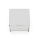 Manhattan Comfort Rockefeller 20.08" Mid-Century Modern 2-Drawer Nightstand - White-30 Day Limited Manufacturer's Warranty