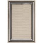 Modway Rim Solid Border Indoor/Outdoor Area Rug - 5 ft W x 8 ft L - Grey/Beige-Solid Border Borderline Area Rug