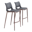 Zuo Ace Barstool - Dark Grey/Walnut - Set of 2-Ergonomic and supportive footrest
