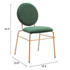 Zuo Odessa Dining Chair - Green/Gold - Set of 2-6