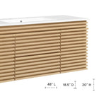 Modway Render 48" Wall-Mount Bathroom Vanity - Oak/White-Wall-Mount Design