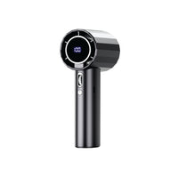 Powerology High-speed Handheld Fan with 100 Levels Scroll Control & LED Display - Black-100 adjustable wind speed levels provide personalized cooling