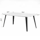 Homy Casa 63"W Modern Writing Desk - Marble White-Supports multiple devices and documents for efficient organization