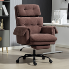 HOMCOM Ergonomic Reclining Executive Office Chair with Footrest - Coffee-A stable steel frame, five-star base, and Class-3 gas of office chair lift ensure stability and smooth adjustment