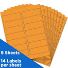 JAM Paper Mailing Address Labels, 1 1/3 x 4, Neon Orange, 252 Pack-Neon Orange