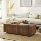 Hudson&Canal Reyes 48"W Rectangular Coffee Table - Satin Walnut-Features easy assembly