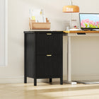 HOMCOM 2-Drawer Letter/A4 Filing Cabinet - Black-Built from robust MDF with an anti-tip kit for added stability