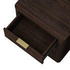 Manhattan Comfort Evelyn 20" Modern 3-Drawer Nightstand - Brown-Raised Platform Mop Base Design Allows for Easy Cleaning