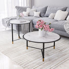 Zuo Davis Coffee Table - White/Black - Set of 2-Maximum Weight Capacity: 45