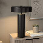 Hudson&Canal Nash 24" Tall Table Lamp with Metal Shade - Blackened Bronze/Blackened Bronze-Includes a 6 ft. cord with rotary socket switch