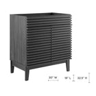 Modway Render 30" Bathroom Vanity Cabinet - Charcoal-Adjustable Storage Shelf