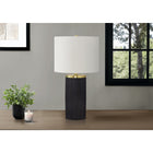 Monarch Specialties 24" H Table Lamp - Black Concrete / Ivory / Cream Shade-The easy 3-way rotary switch holds a single bulb (not included) with a maximum outage of 100W/120V allowing you to adjust the lighting ambiance to instantly brighten or dim the room