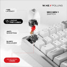 Cybeart Nighthawk 75 TKL Tri-Mode Wireless RGB Gaming Keyboard - White-4000 mAh battery delivers 266 hours with RGB lights off and 22 hours with RGB lights on