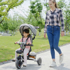 Aosom 6-in-1 Toddler Tricycle with Rotatable Seat - Grey-Basket and cup holder included 