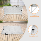 Homy Casa 4 ft Portable Folding Table with 4 adjustable Heights Indoor & Outdoor for Camping - White-The triangular base improves overall stability