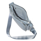 Nicci Ladies Crossbody Bag with Front Zipper Pocket - Powder Blue-Inside zipper pocket and cell phone pocket