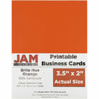 JAM Paper Printable Business Cards - 3-1/2" x 2" - Orange - 100 Pack-Color: Orange