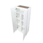 Manhattan Comfort Cornelia 59.22" 2-Piece Modern 14-Shelf Storage Closet - White-Mop Base with Non-marking Felt Foot Pads
