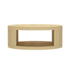 Manhattan Comfort Alure 36" Contemporary Round Coffee Table - Natural Oak-Round coffee table design with clean, modern profile