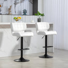 HOMCOM Adjustable Bar Stools with Footrest and Back - White - 2 Pack-The height of the seat adapts to the counter or the bar

