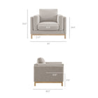 Modway Roscoe Fabric Armchair - Pewter-Deep Seat Comfort with High Resiliency Foam