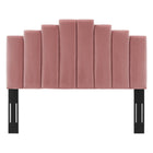 Modway Noelle Performance Velvet Twin Headboard - Dusty Rose-Vertical Channel Tufting