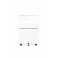 Gry Mattr Three Drawer Cabinet - White-Mobile vertical file cabinet with two box drawers and one file drawer to fit letter or legal sized files (files not included)